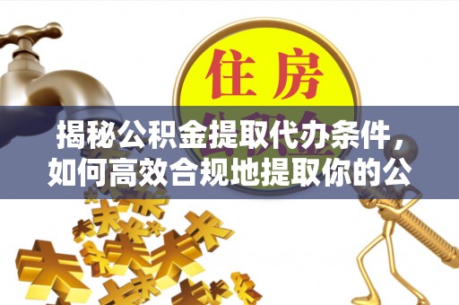 九寨沟揭秘公积金提取代办条件，如何高效合规地提取你的公积金