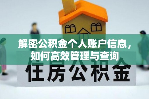 九寨沟解密公积金个人账户信息，如何高效管理与查询