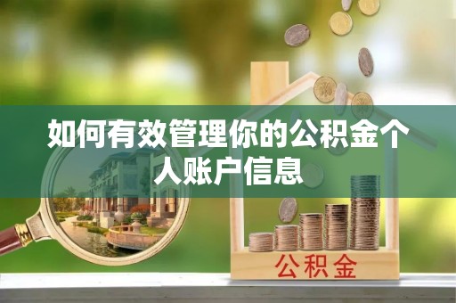 九寨沟如何有效管理你的公积金个人账户信息
