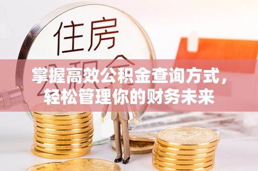 九寨沟掌握高效公积金查询方式，轻松管理你的财务未来