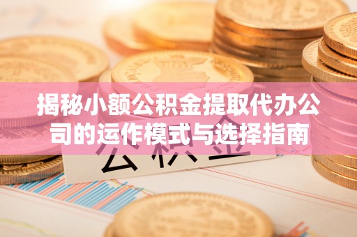 九寨沟揭秘小额公积金提取代办公司的运作模式与选择指南